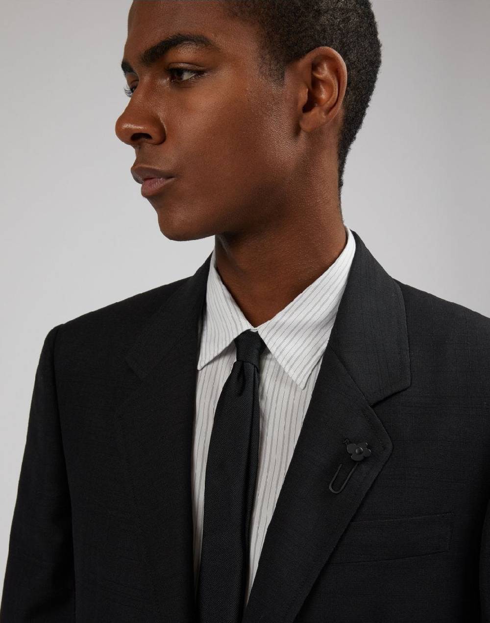 Lardini Blazer attitude nero monopetto in lana e mohair 2025