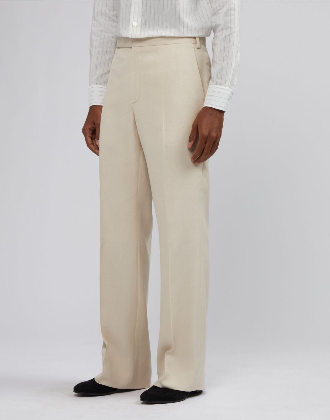 Lardini Pantalone attitude panna con fondo ampio Nuovo