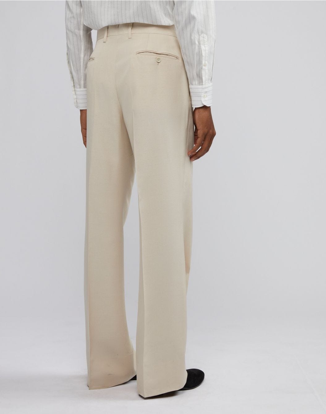 Lardini Pantalone attitude panna con fondo ampio Nuovo