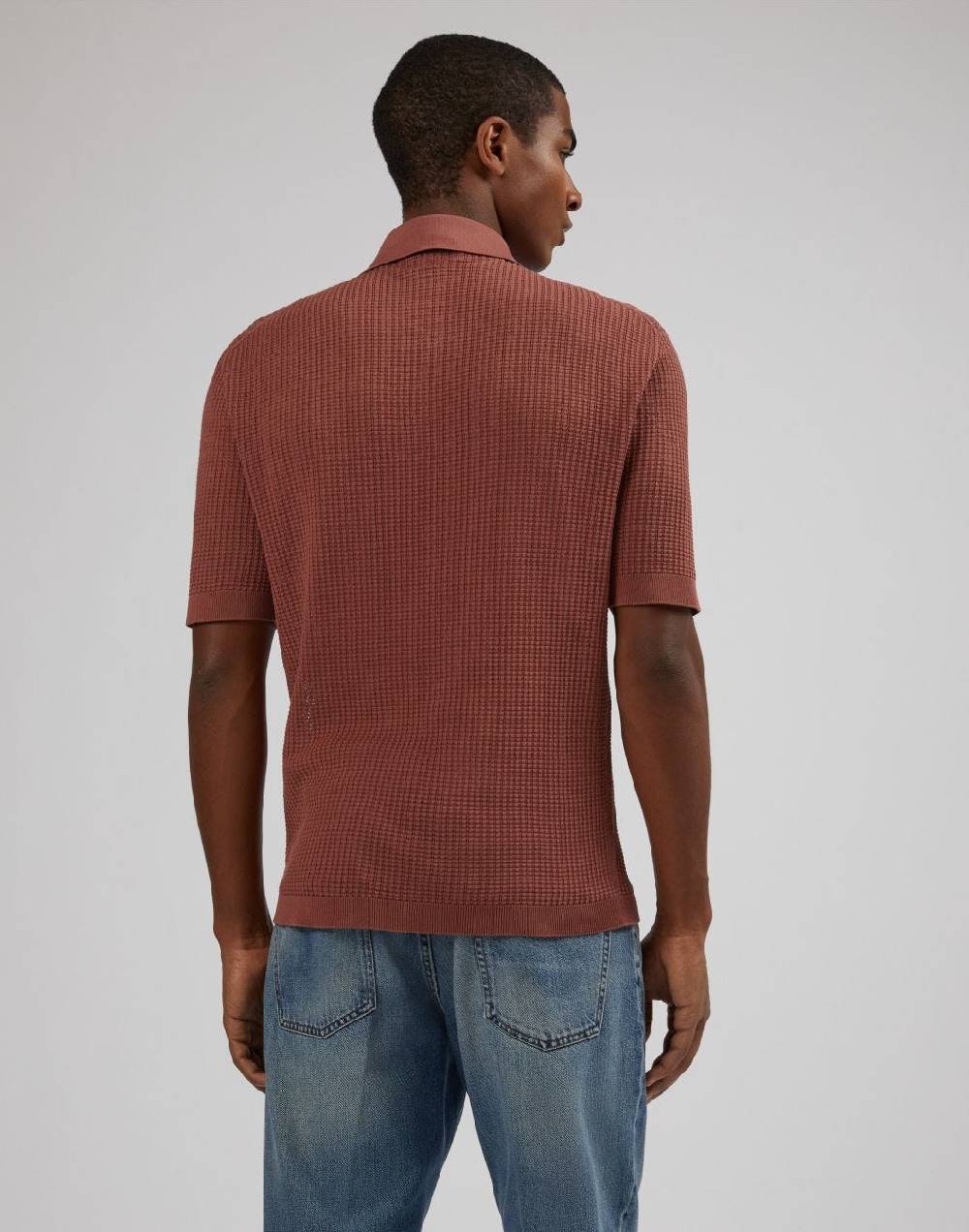 Lardini Polo rossa con lavorazione a punto traforato Qualità