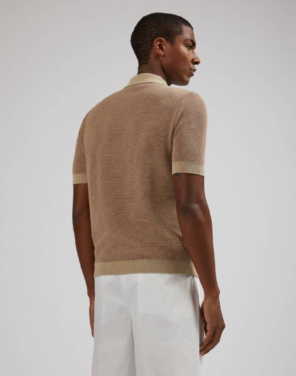 Lardini Polo bicolore con lavorazione jacquard Promozione