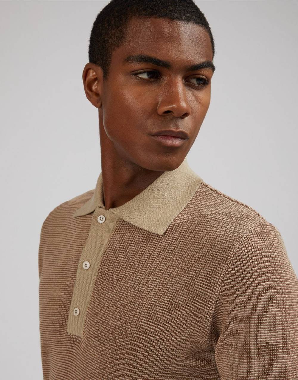Lardini Polo bicolore con lavorazione jacquard Promozione