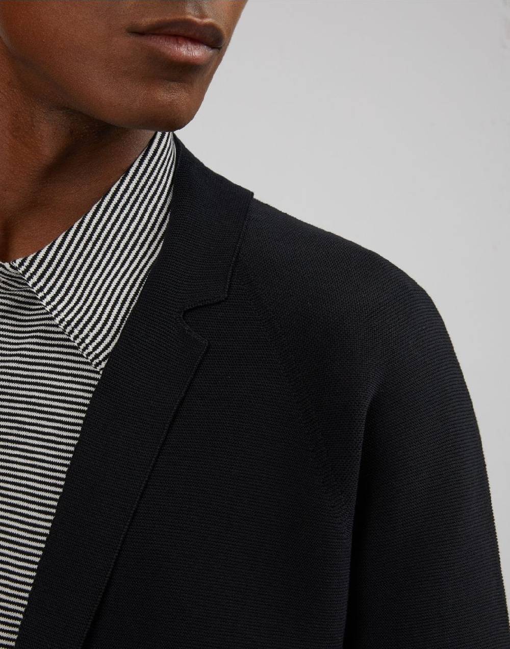 Lardini Giacca maglia nera con maglia rasata Soddisfazione Garantita