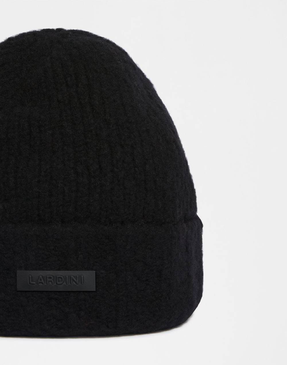 Lardini Berretto nero in filato di lana, cashmere e nylon Qualità Garantita