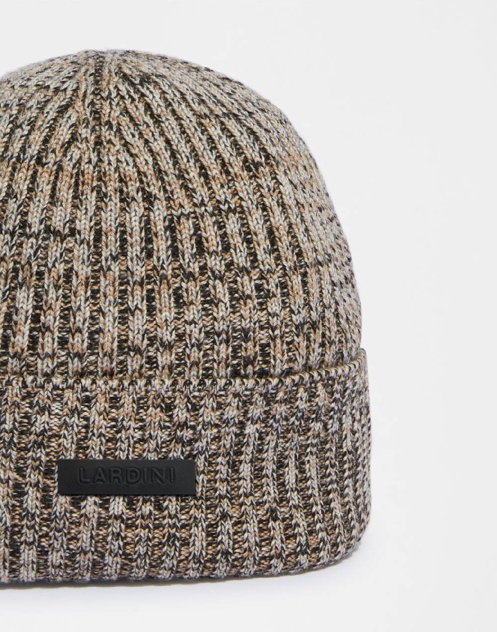 Lardini Berretto in lana merino 3 colori con lavorazione a coste Consegna Veloce