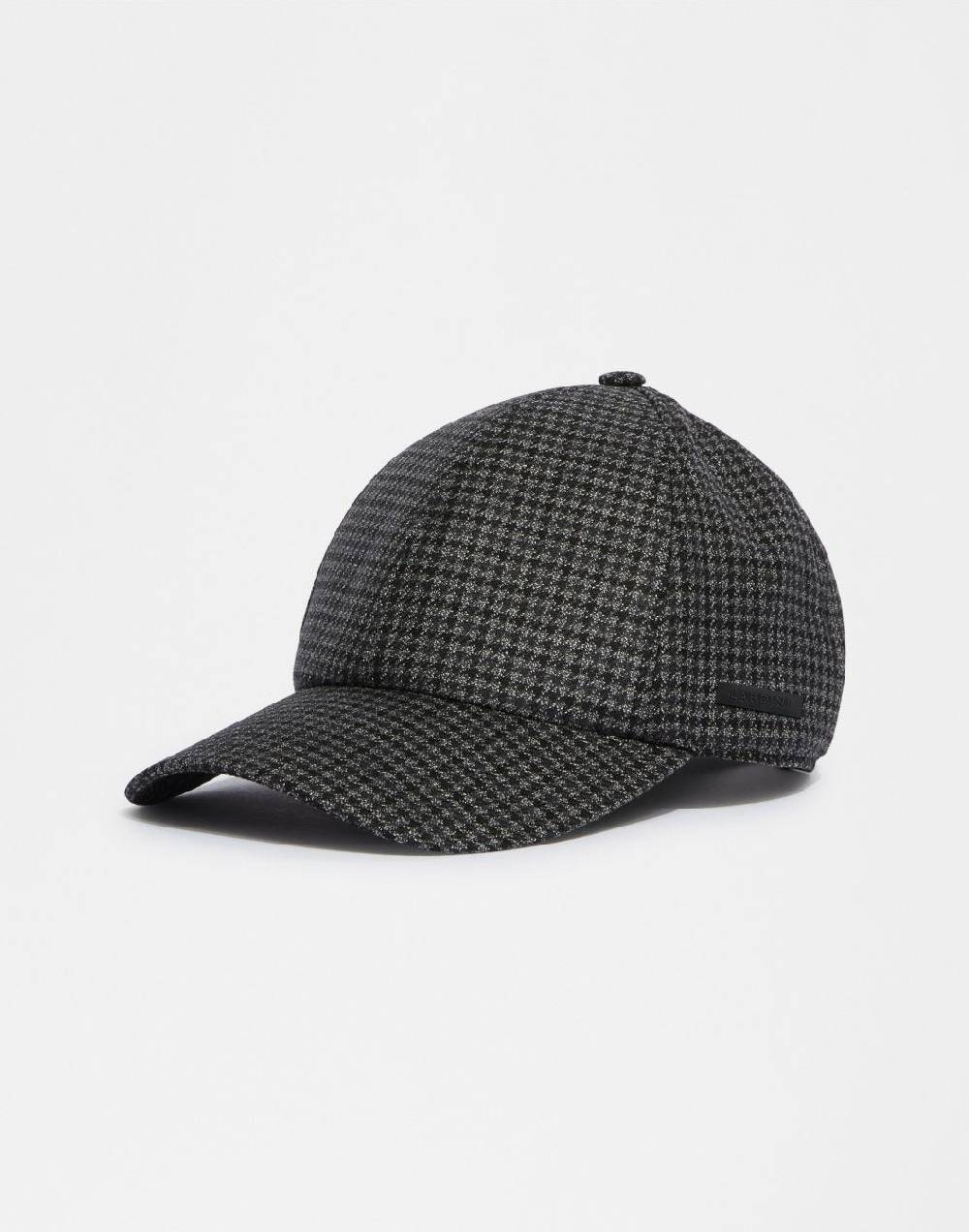 Lardini Cappello baseball in lana con disegno damier grigio-nero Promozione Limitata