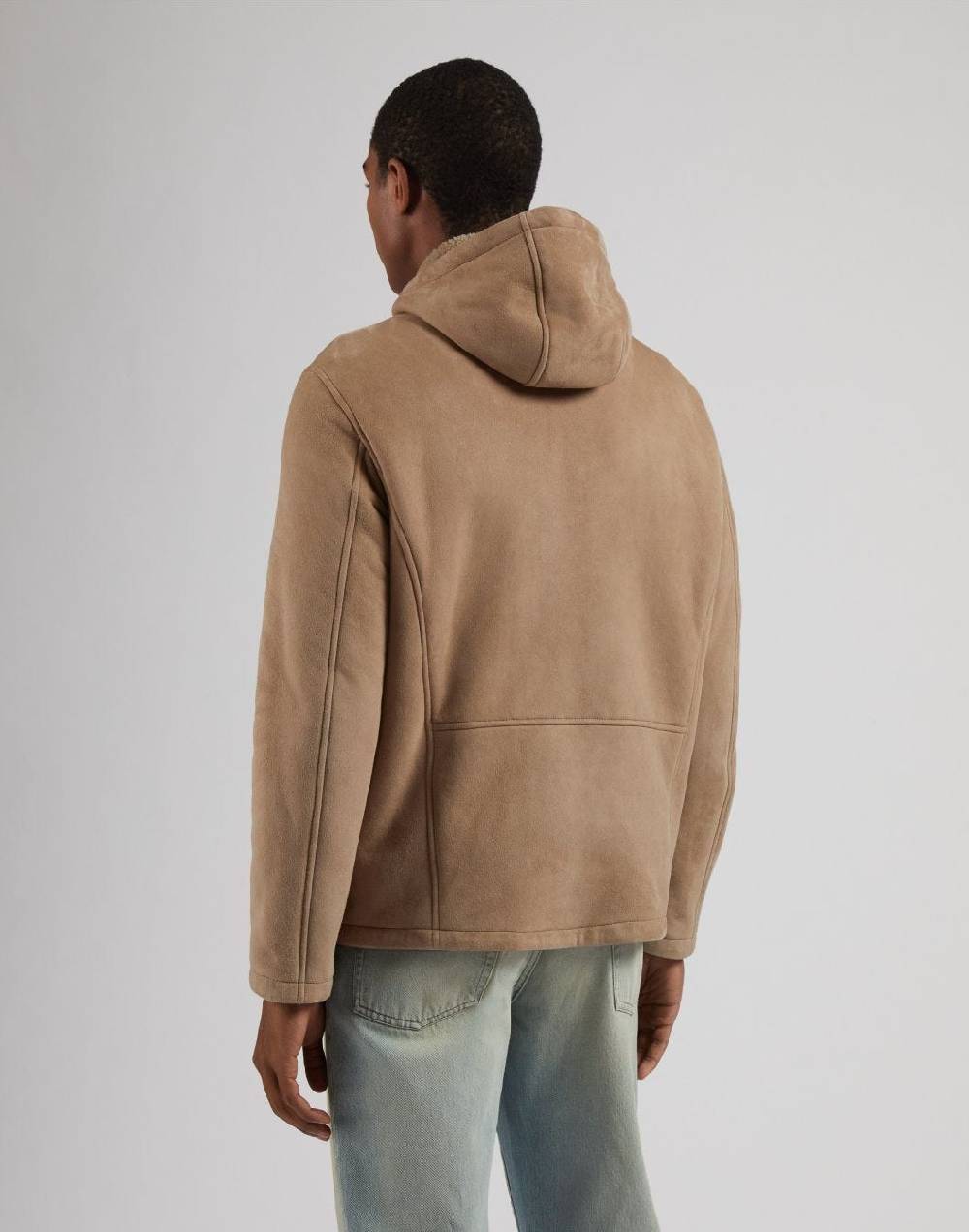 Lardini Giubbino con cappuccio in pelle di montone merino nocciola Affare Del Giorno