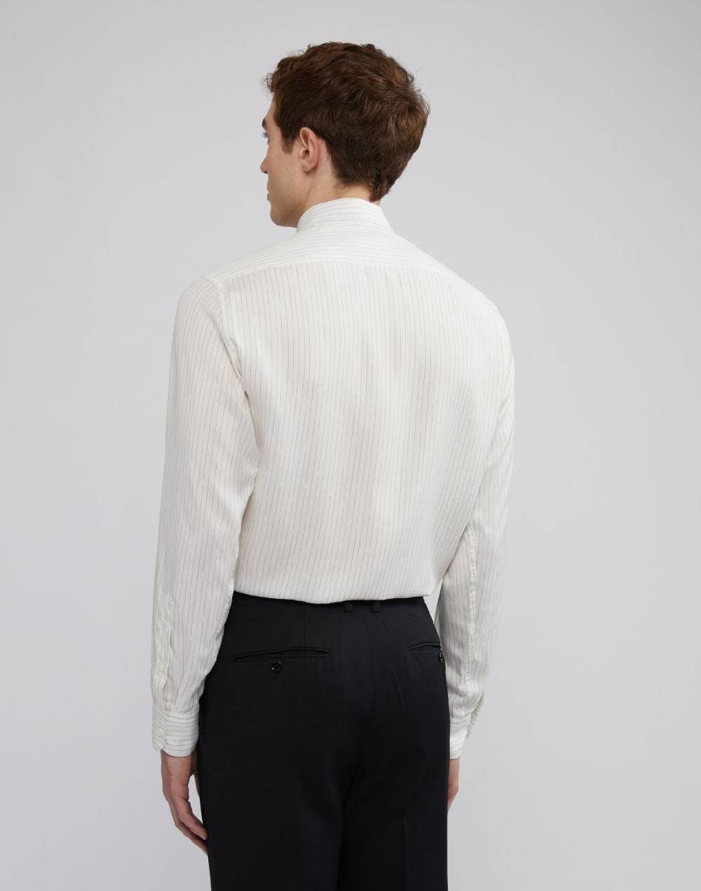 Lardini Camicia con collo italiano in seta habotai Online