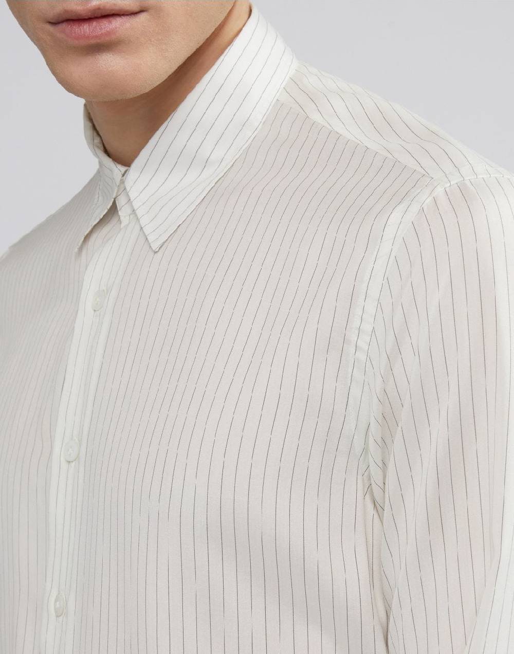 Lardini Camicia con collo italiano in seta habotai Online