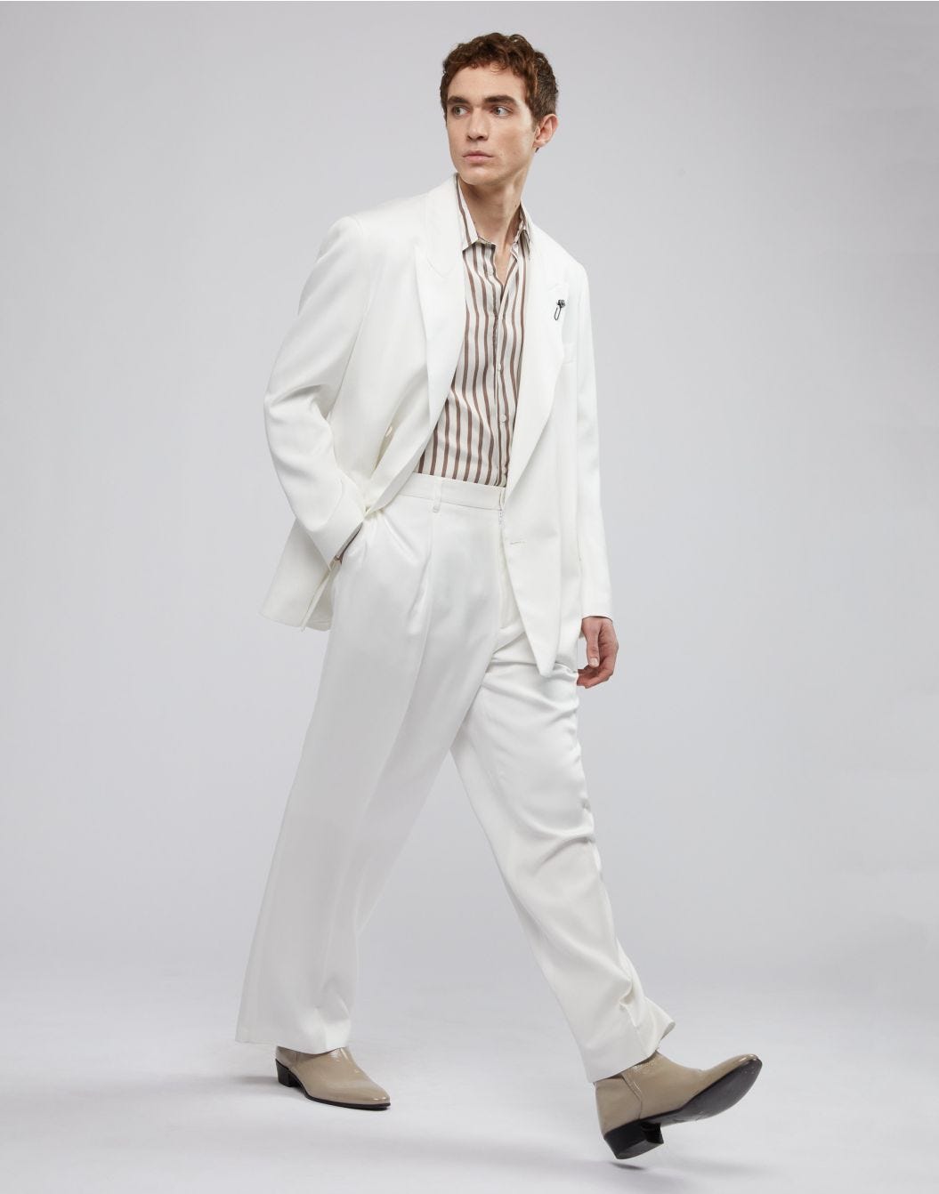 Lardini Camicia in seta con disegno riga Outlet
