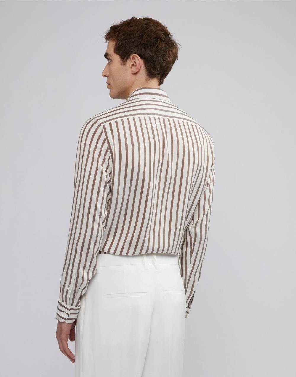 Lardini Camicia in seta con disegno riga Outlet