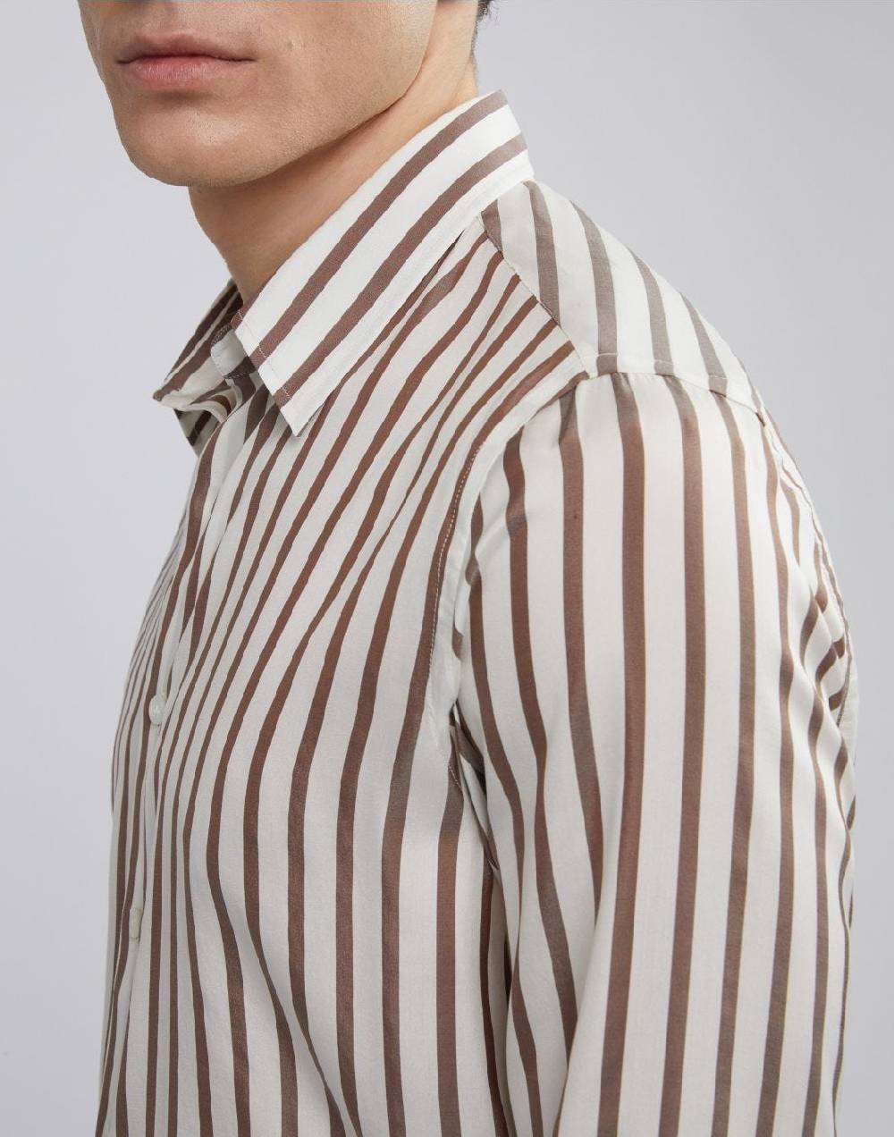 Lardini Camicia in seta con disegno riga Outlet