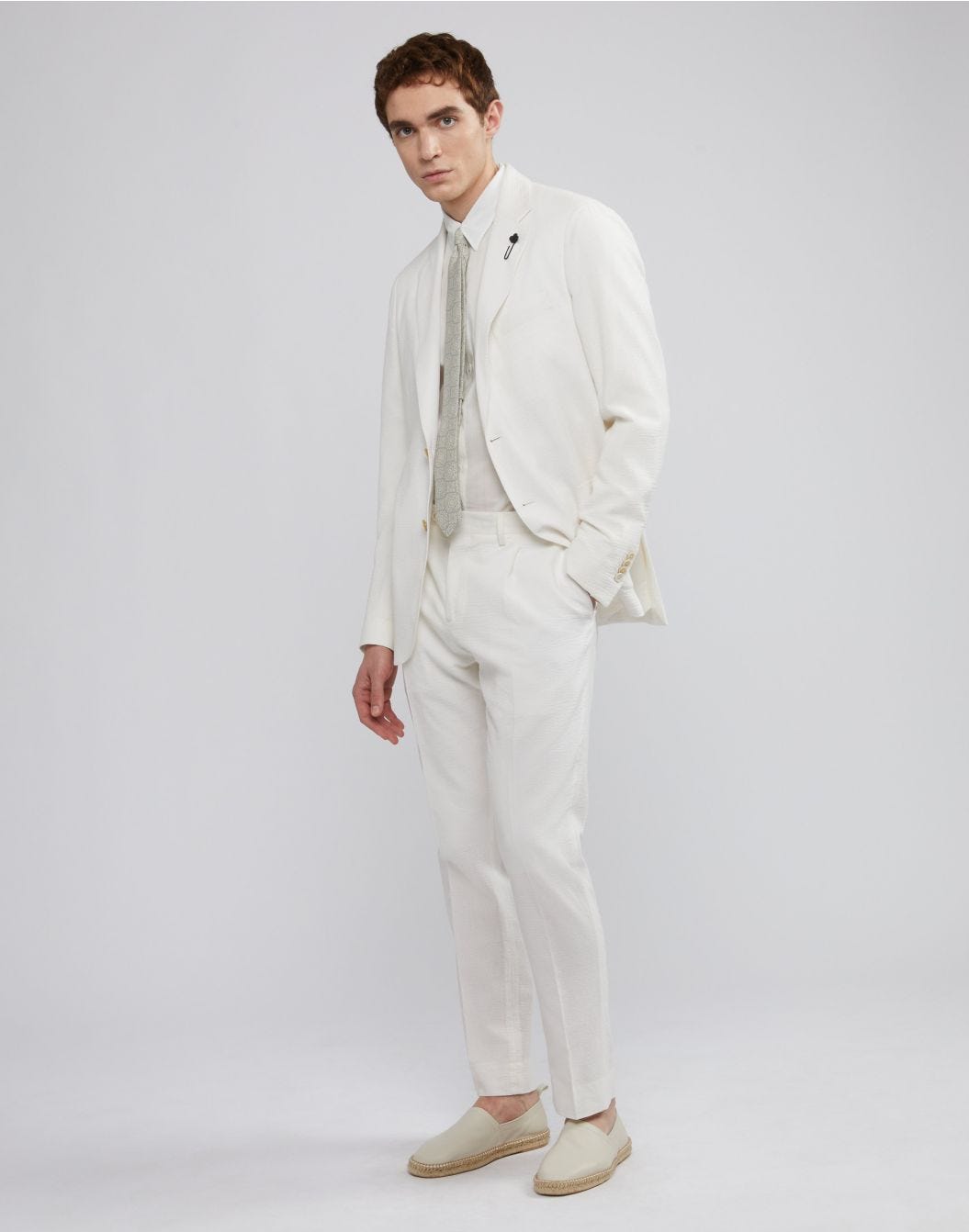 Lardini Camicia bianca con collo italiano in voile Saldi