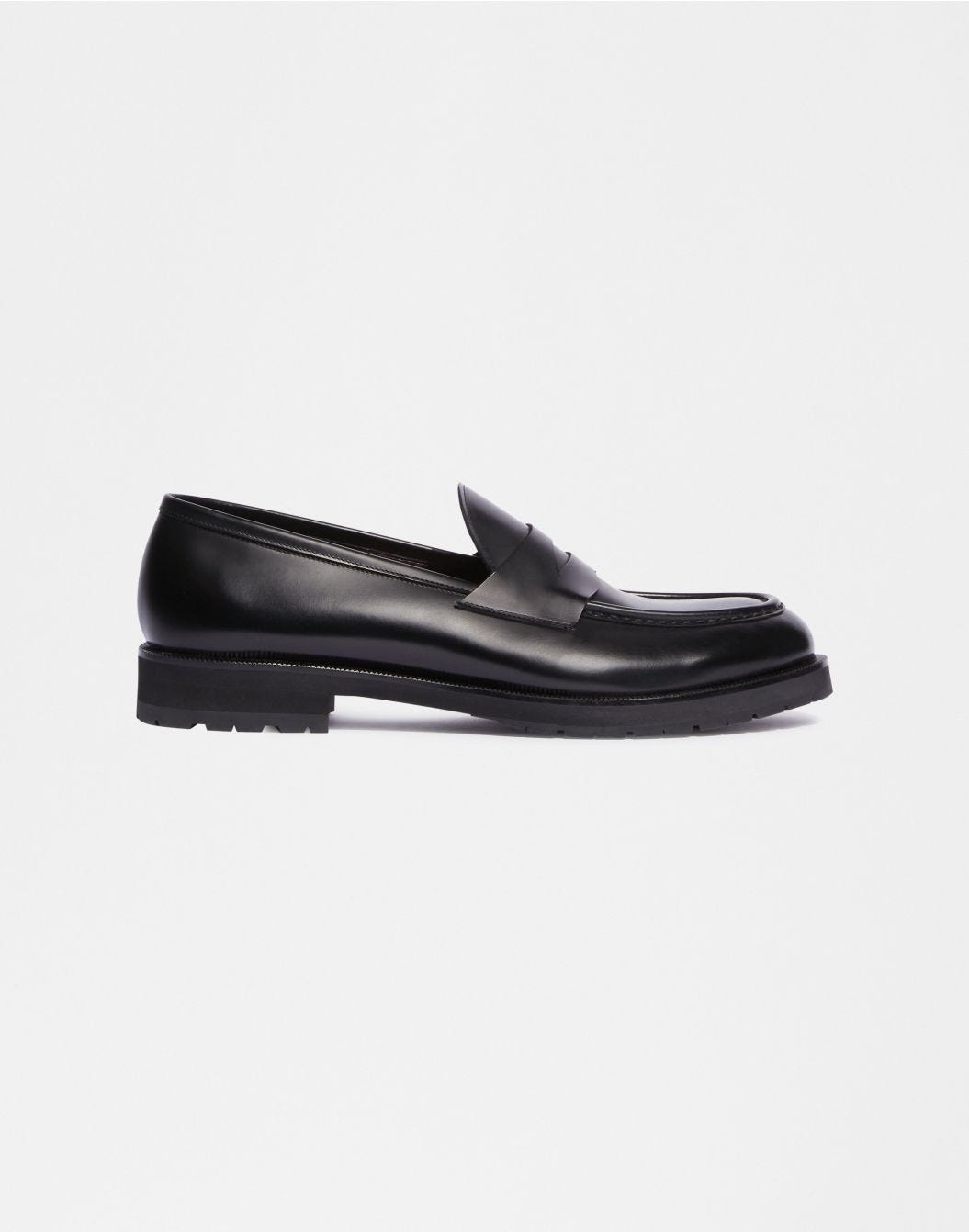 Lardini Mocassino in pelle nera con tacco Negozio