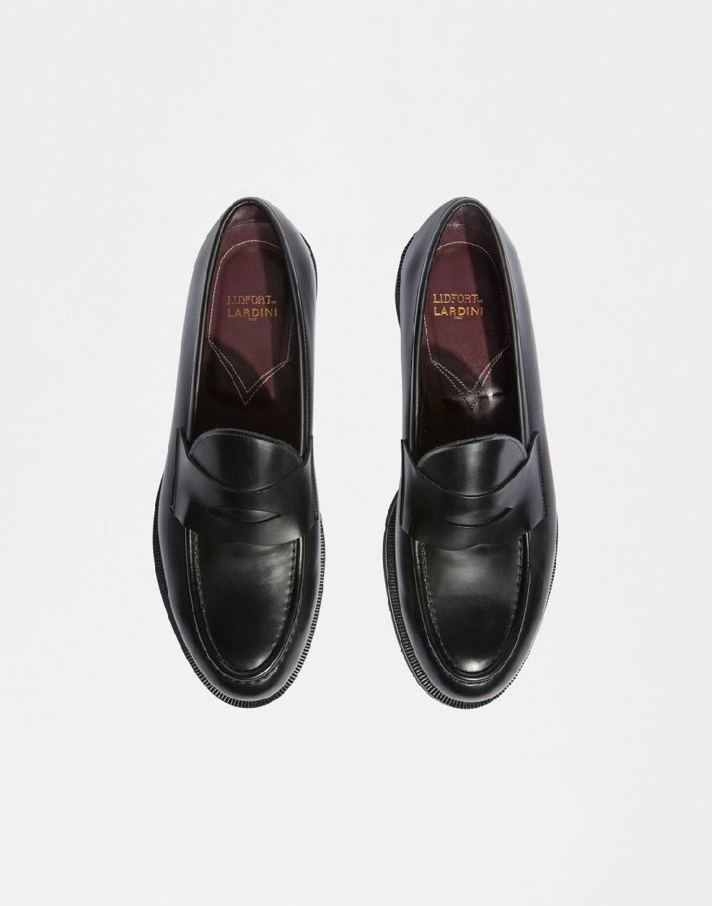 Lardini Mocassino in pelle nera con tacco Negozio