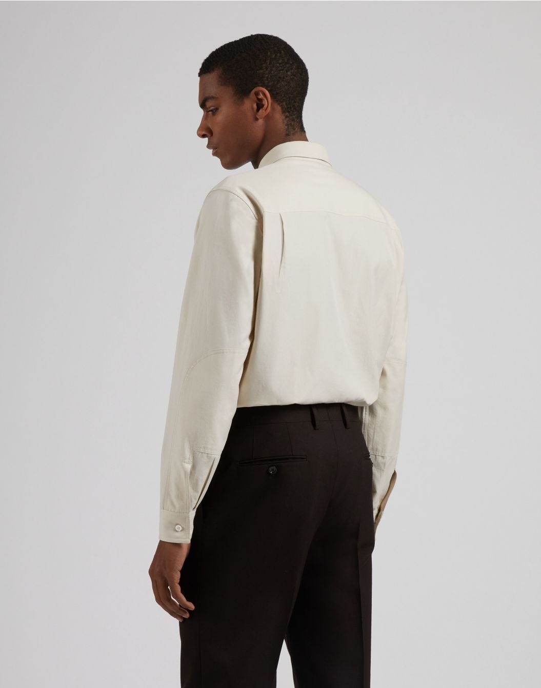 Lardini Camicia relaxed panna in twill di cotone washed In Saldo
