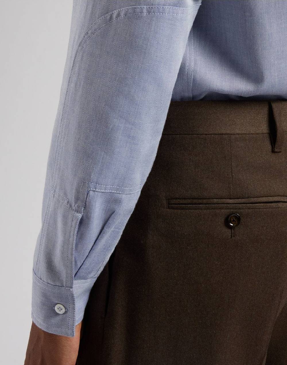 Lardini Camicia relaxed celeste in twill di cotone misto lana Nuova