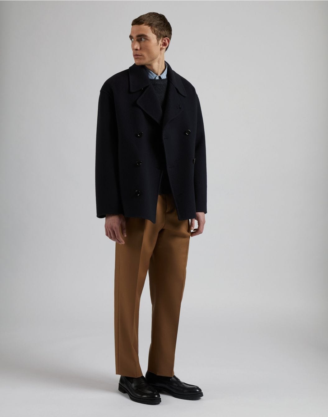 Lardini Pantalone nocciola in lana mohair Moda