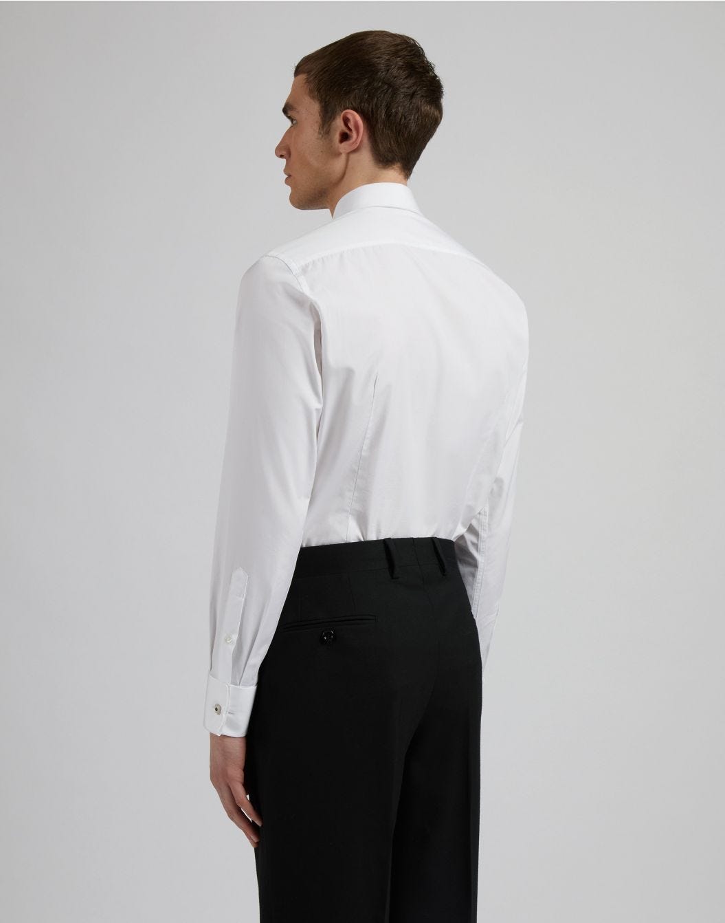 Lardini Camicia bianca in popeline di cotone con finta davanti 2025