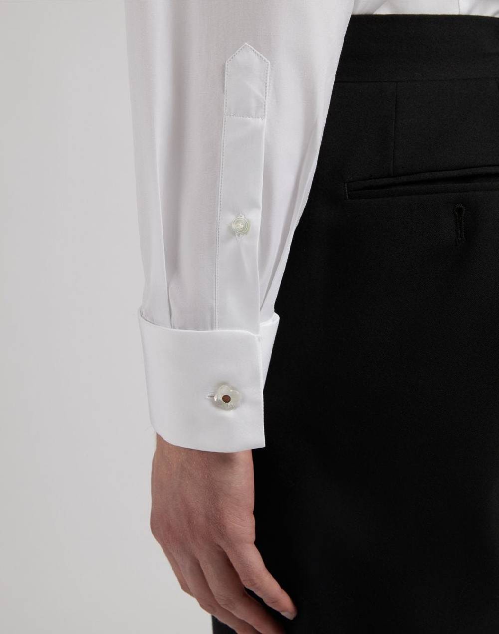 Lardini Camicia bianca in popeline di cotone con finta davanti 2025