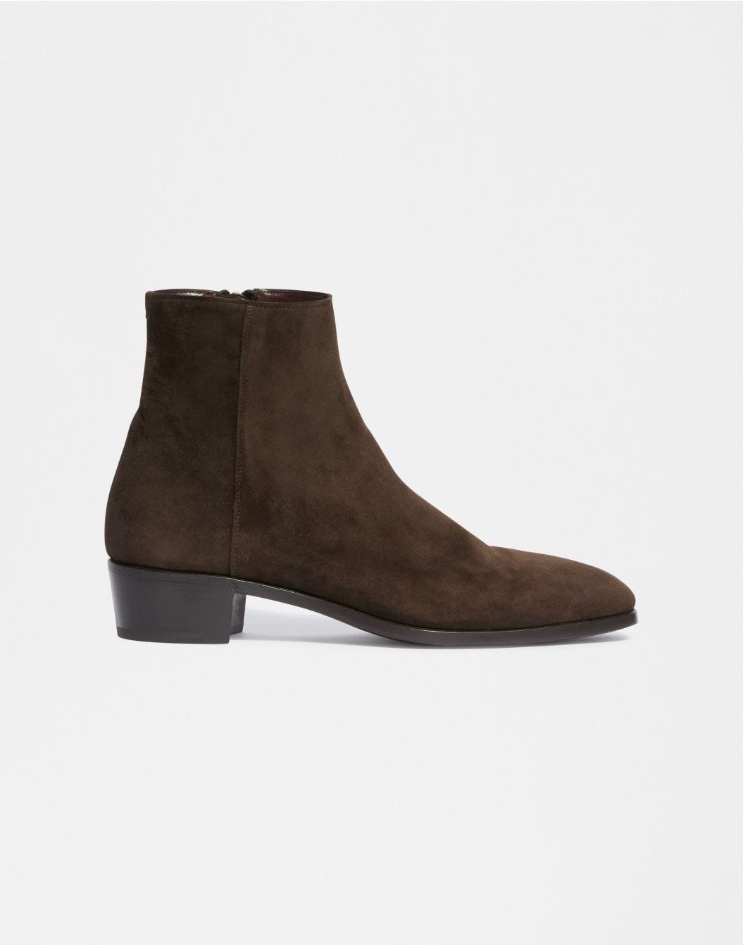 Lardini Stivaletto marrone in pelle di ovino scamosciata Italia