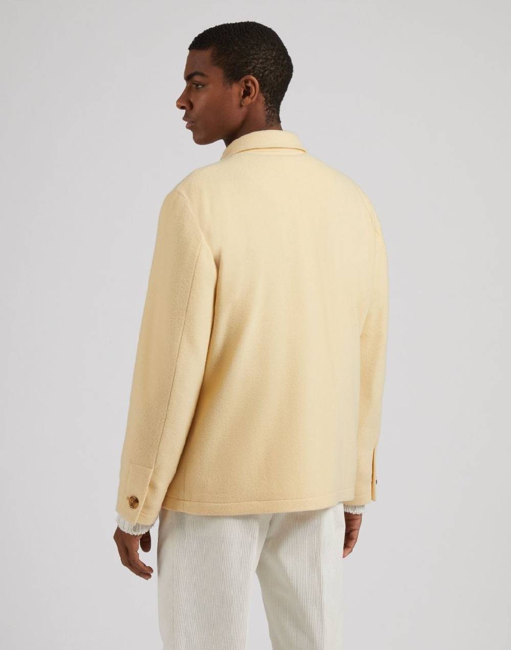Lardini Giacca camicia gialla in panno lana e cashmere 2025