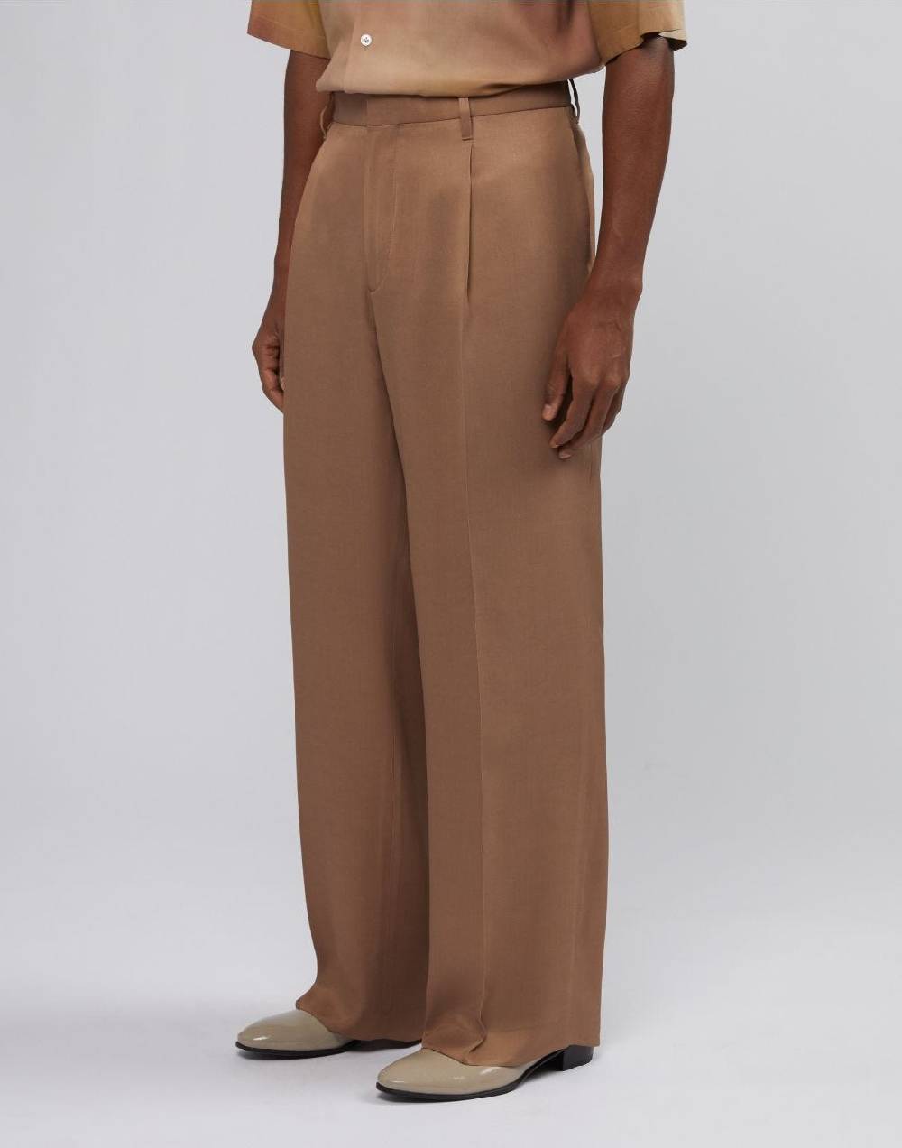 Lardini Pantalone comfort miami in viscosa nocciola Nuovo