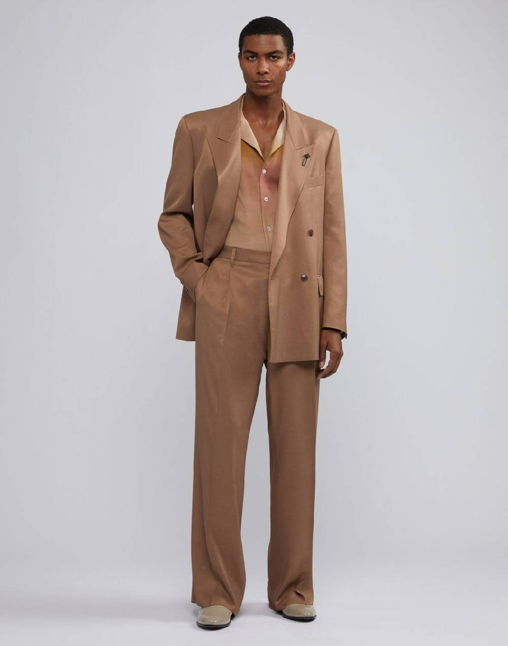 Lardini Pantalone comfort miami in viscosa nocciola Nuovo