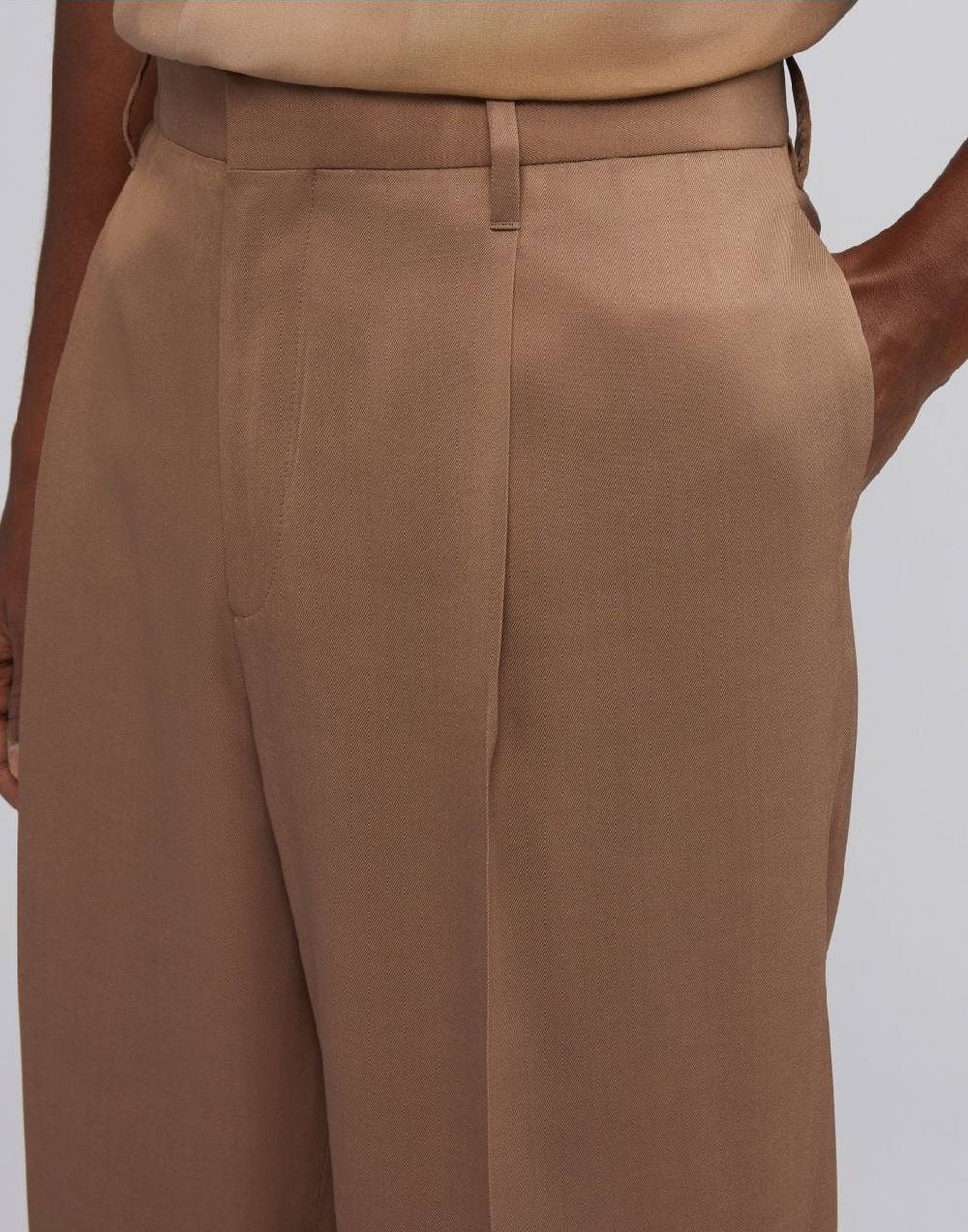 Lardini Pantalone comfort miami in viscosa nocciola Nuovo