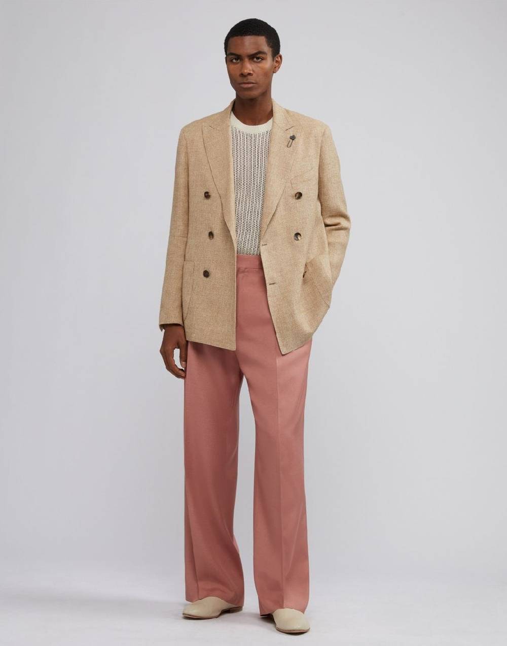 Lardini Pantalone comfort rosa in viscosa Negozi Online