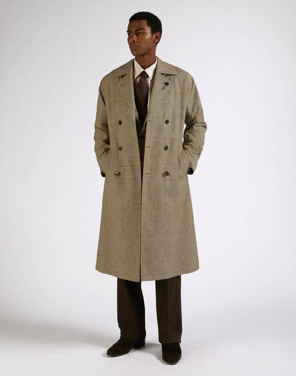 Lardini Trench doppiopetto attitude in lana con cintura in vita Fino Al -60%