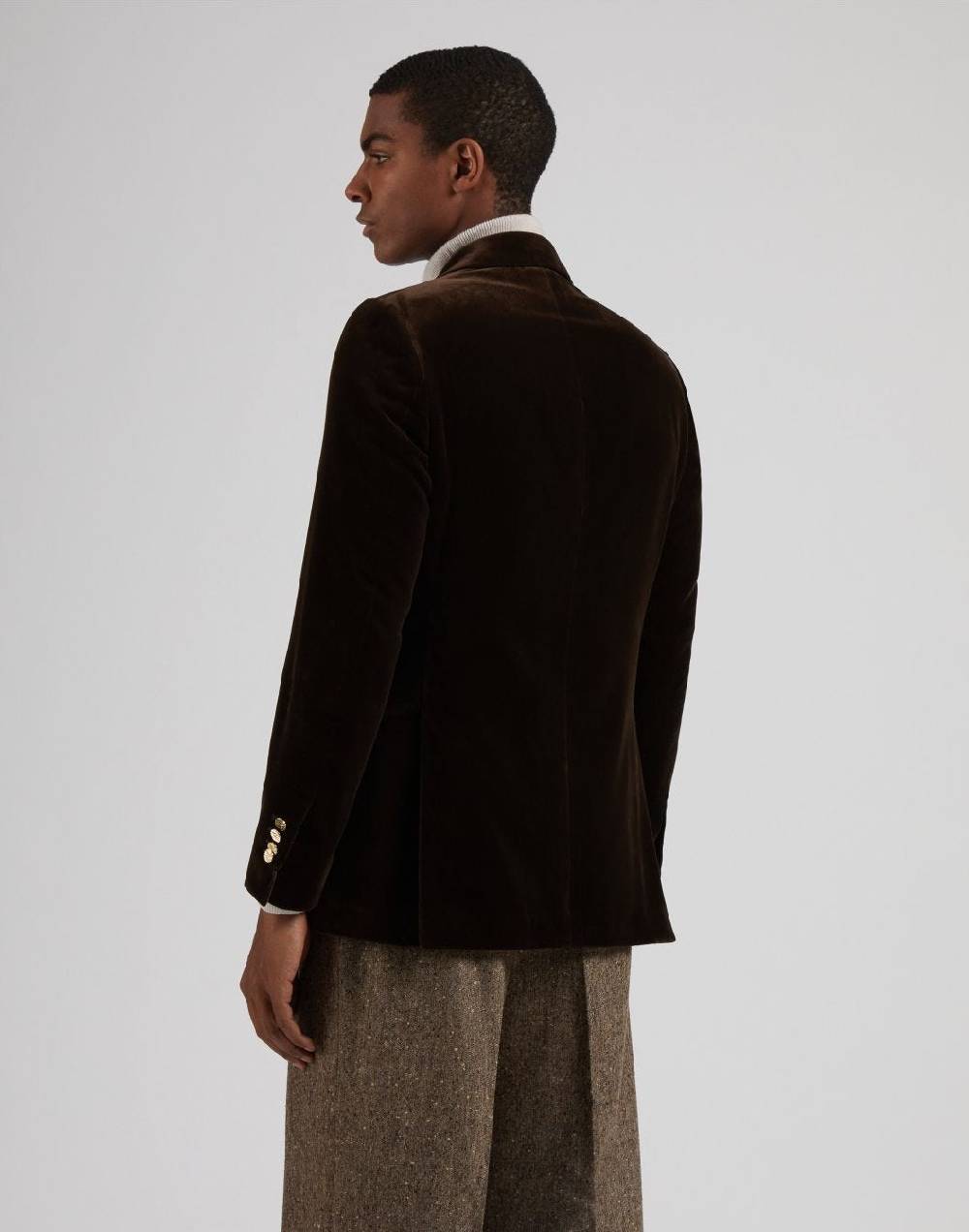 Lardini Giacca monopetto attitude in velluto liscio marrone Shopping Online