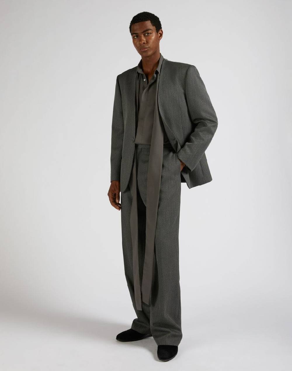 Lardini Giacca monopetto attitude senza rever in lana grigio-bianco Affare Del Giorno