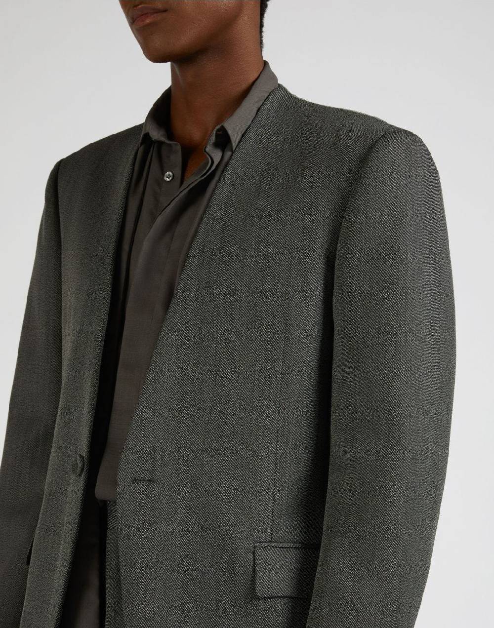 Lardini Giacca monopetto attitude senza rever in lana grigio-bianco Affare Del Giorno