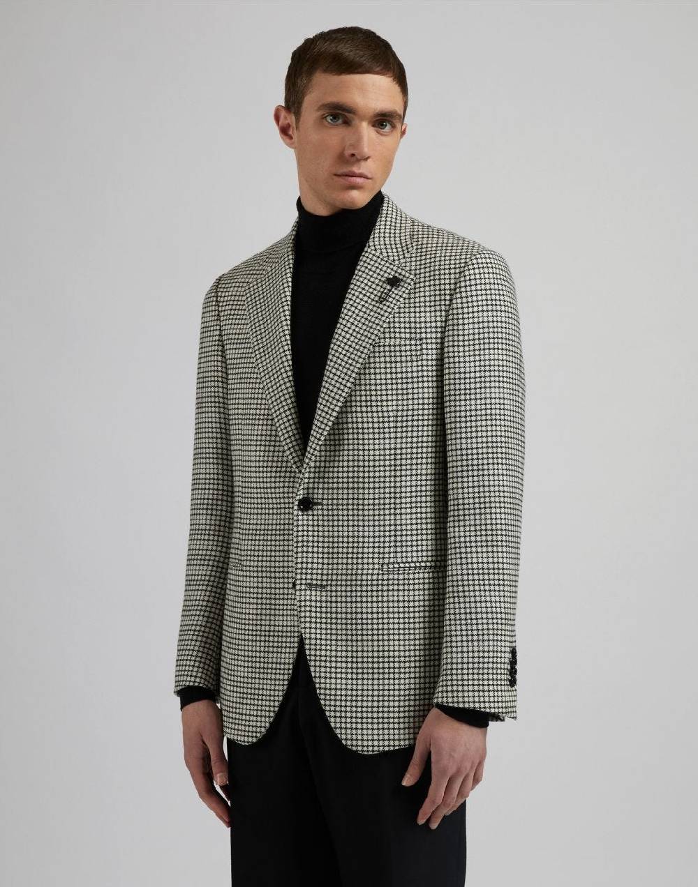 Lardini Giacca monopetto linea feeling in tessuto lambswool fantasia Presa