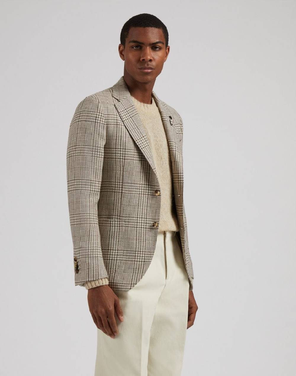 Lardini Giacca special line panna monopetto in lana, baby-alpaca e seta Sconto