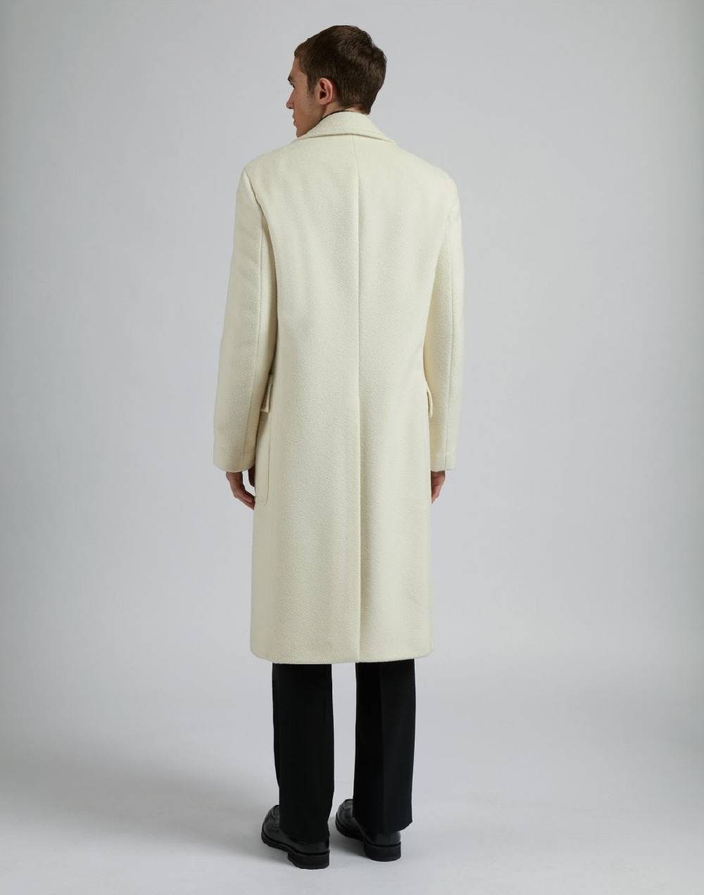 Lardini Cappotto doppiopetto panna in lana alpaca Economico