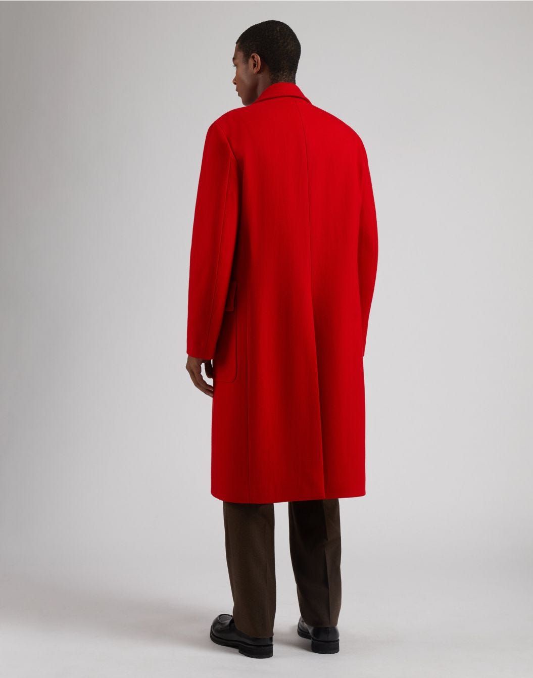 Lardini Cappotto doppiopetto rosso in tessuto misto lana Online