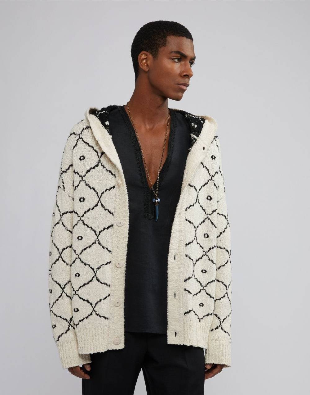 Lardini Cardigan in maglia con bottoni e cappuccio Outlet