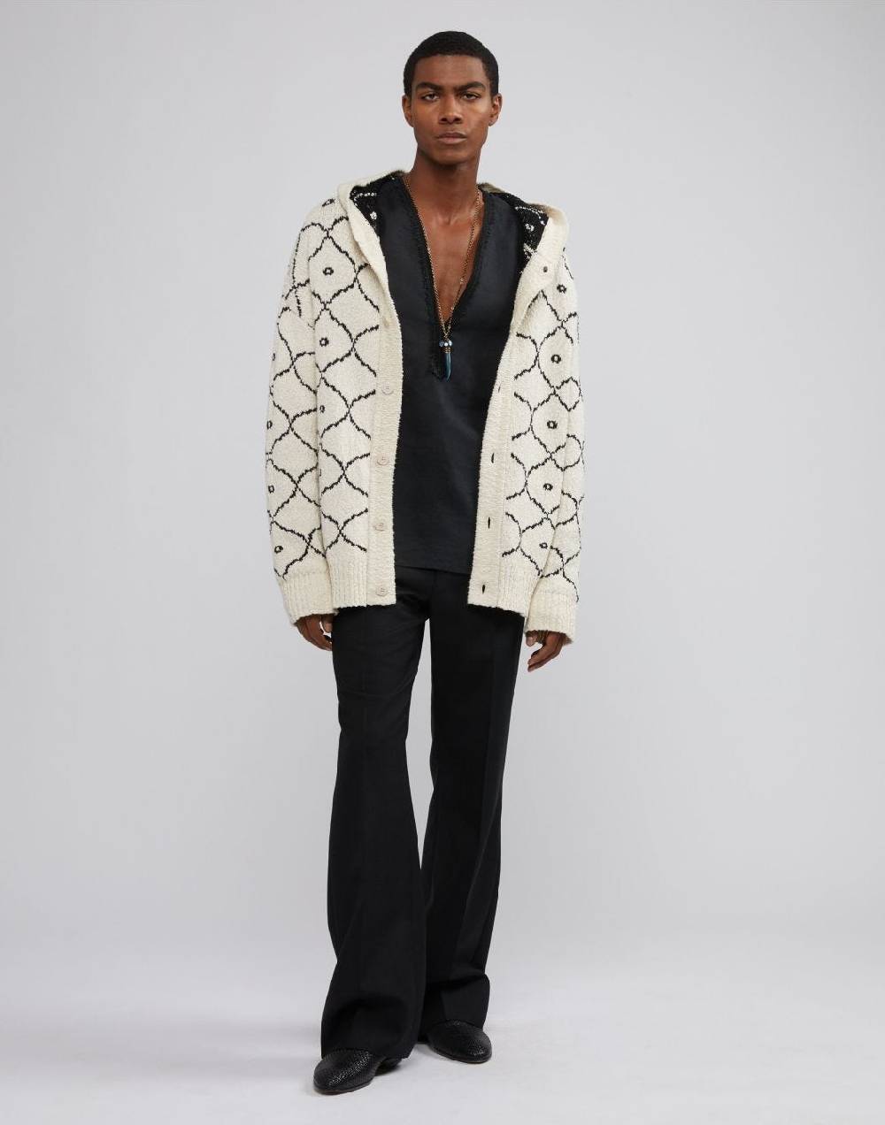 Lardini Cardigan in maglia con bottoni e cappuccio Outlet