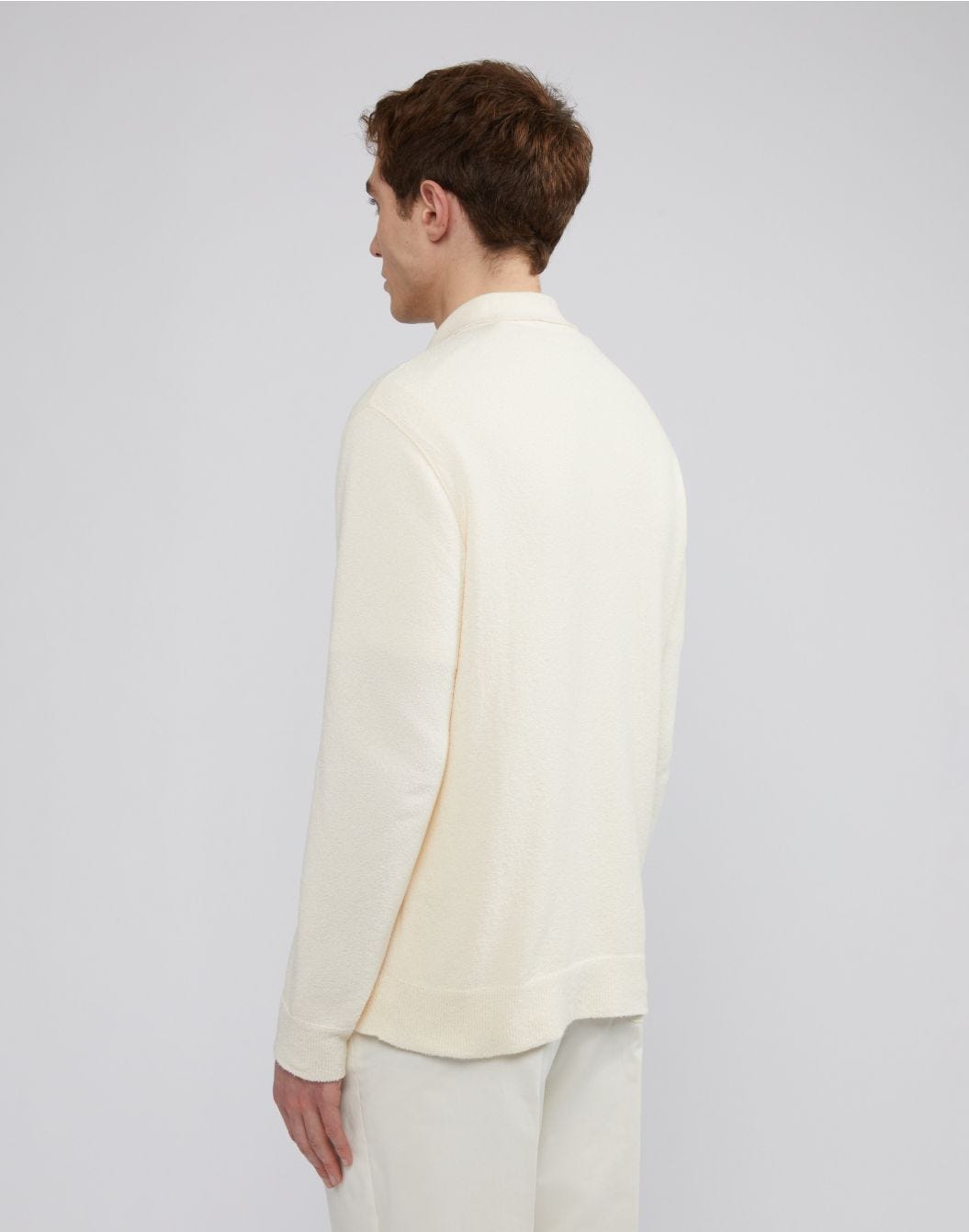 Lardini Cardigan panna in cotone e poliamide con bottoni In Vendita