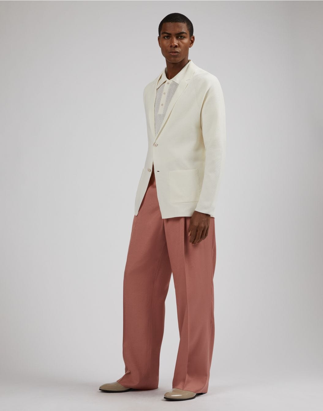 Lardini Giacca maglia stretch panna Offerte