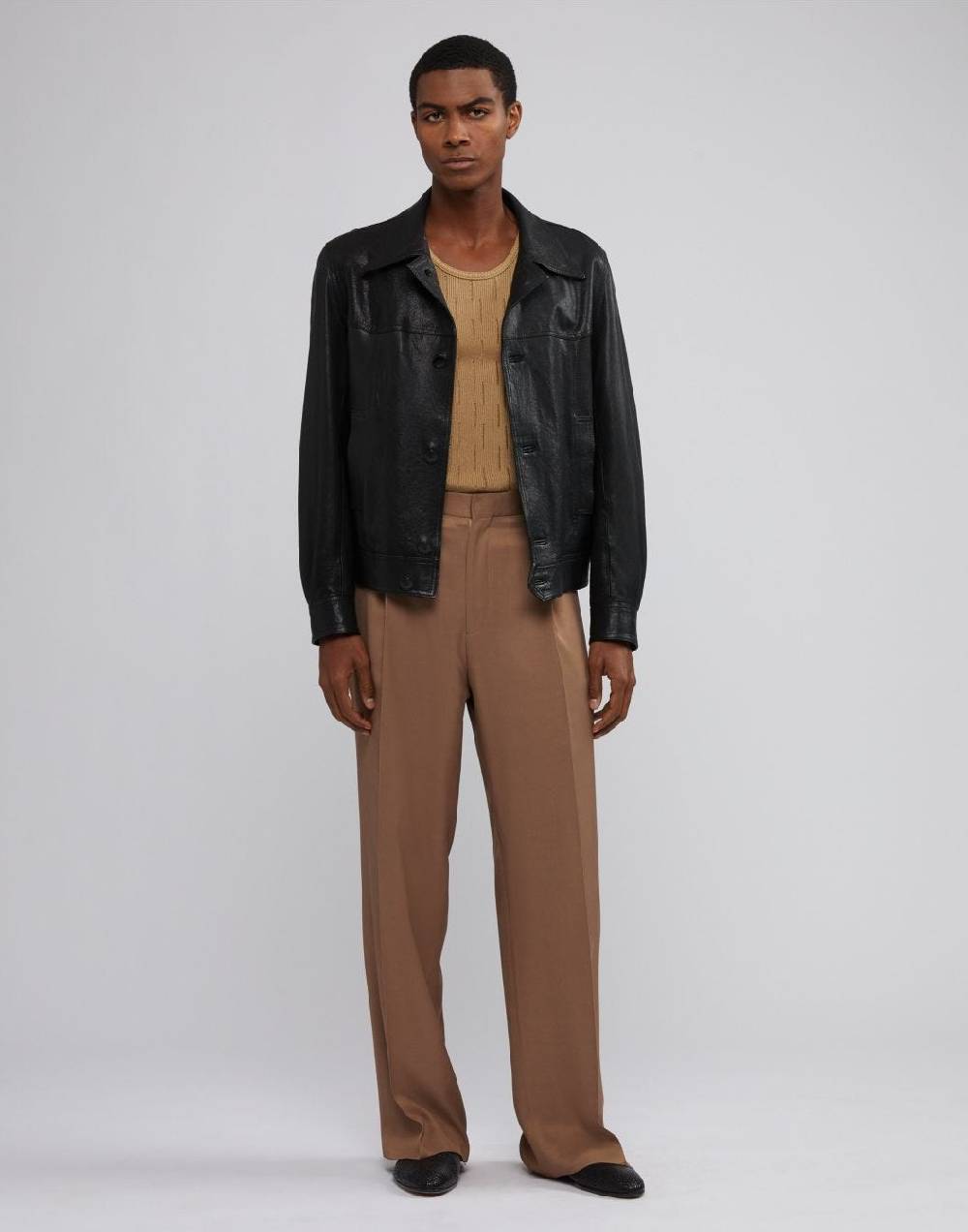 Lardini Canotta in maglia beige con costina Hotsell