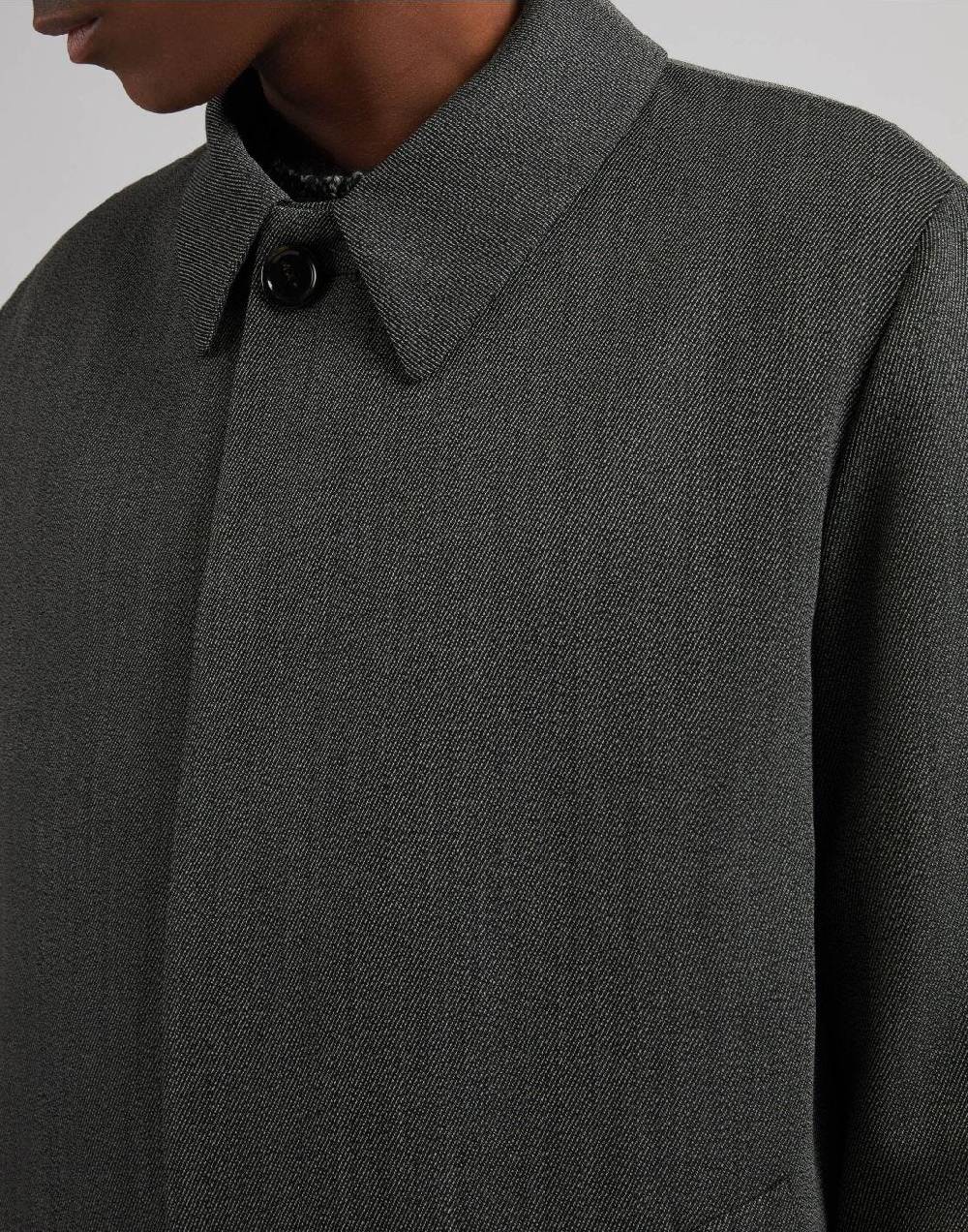 Lardini Cappotto monopetto grigio foderato con finta davanti Vendita Economica