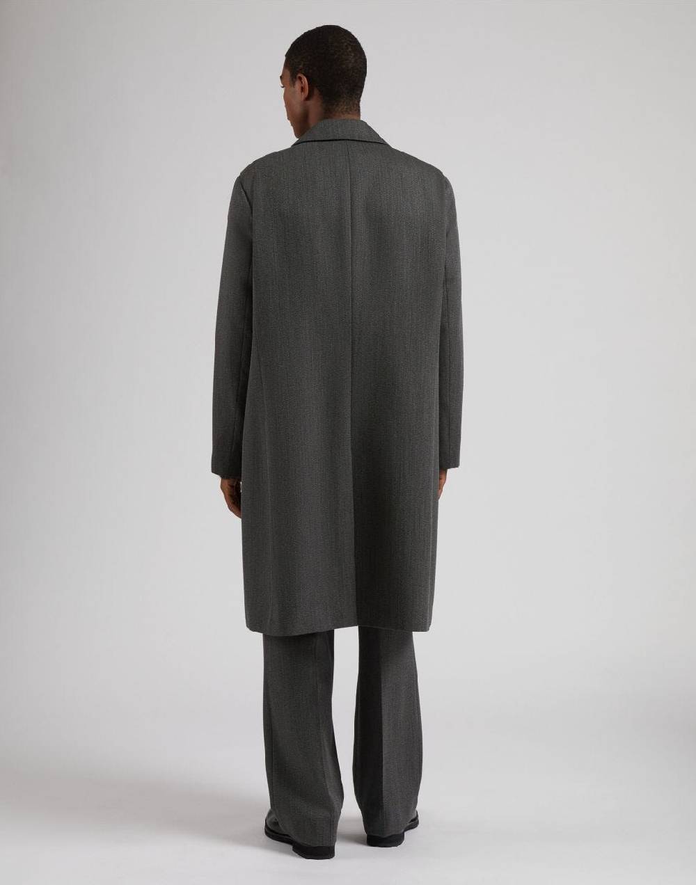 Lardini Cappotto monopetto grigio foderato con finta davanti Vendita Economica