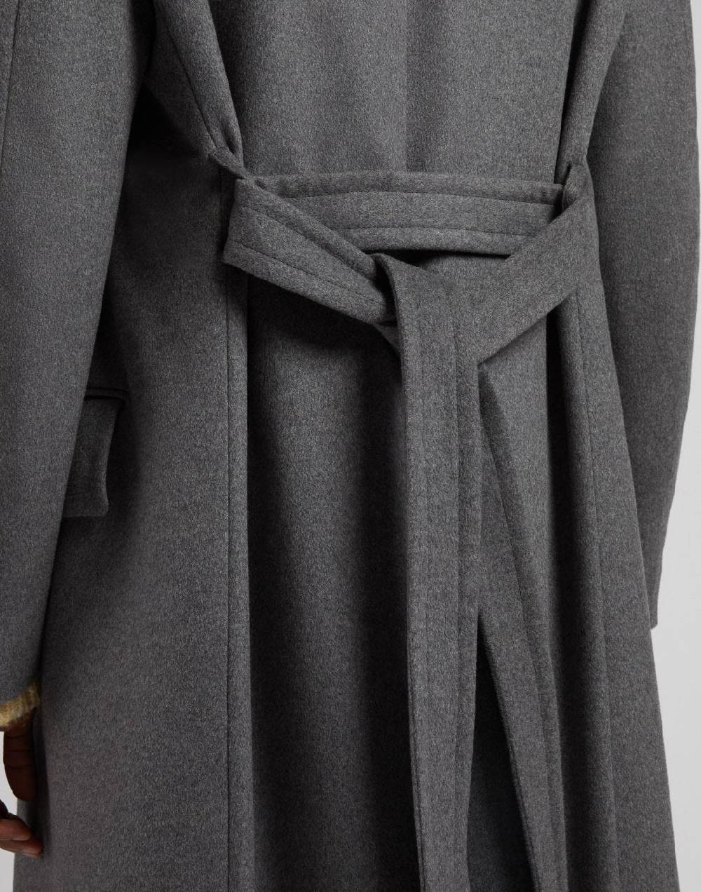 Lardini Cappotto doppiopetto grigio in puro cashmere riciclato Saldi Di Fabbrica