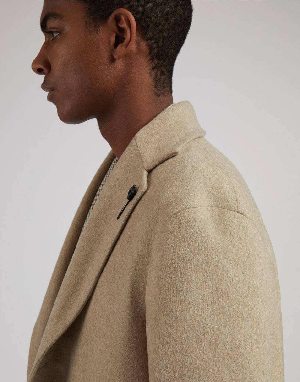 Lardini Cappotto monopetto beige in cashmere look beaver I Più Venduti
