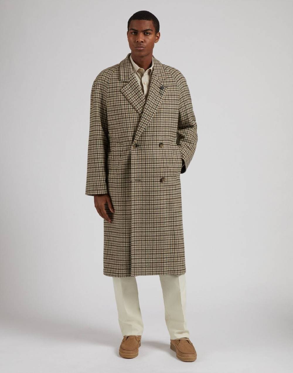 Lardini Cappotto doppiopetto fantasia in lana cashmere Vendite Flash
