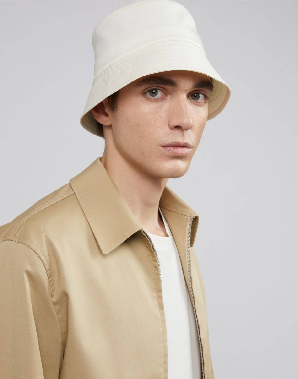 Lardini Cappello da pescatore in drill di cotone stretch bianco Italy