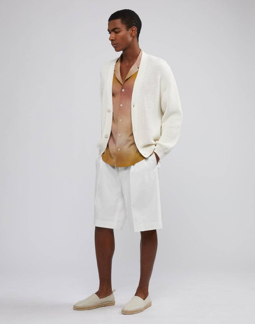 Lardini Bermuda comfort corto in cotone satin stretch bianco Soddisfazione Garantita